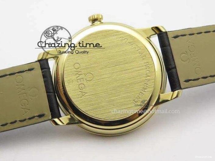 0207 De Ville MK 1:1 Best Edition YG Blue Dial On Black Leather Asian Seagull T1701 (Sec@6) Upgraded 8234